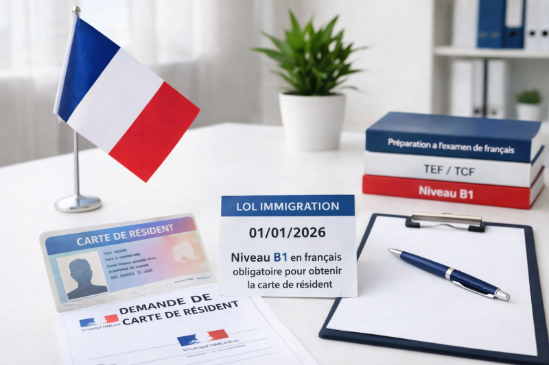 Passage d’un examen de niveau B1 en français à Marseille pour une demande de carte de résident et de titre de séjour.